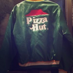 Retro Pizza Hut bomber style jacket